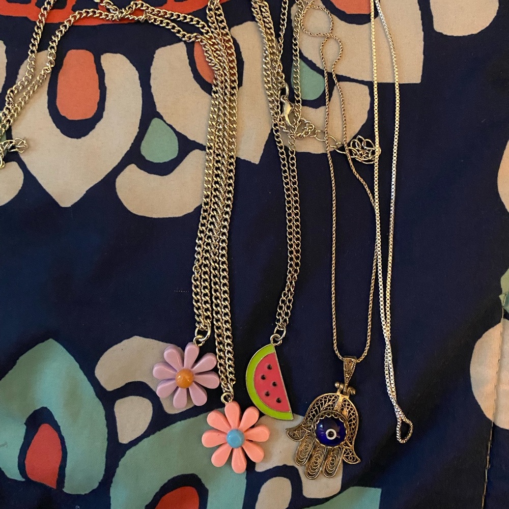 Silver necklaces